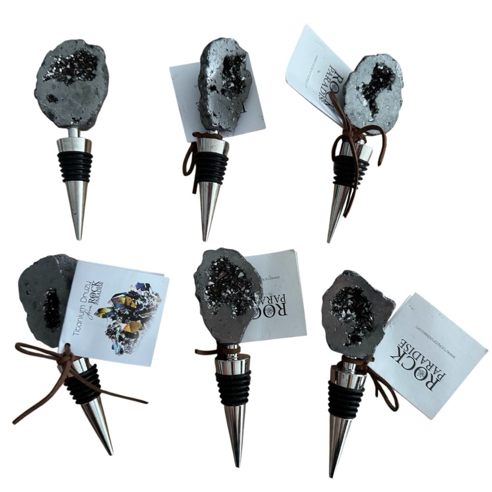 Silver Geode Wine Stoppers